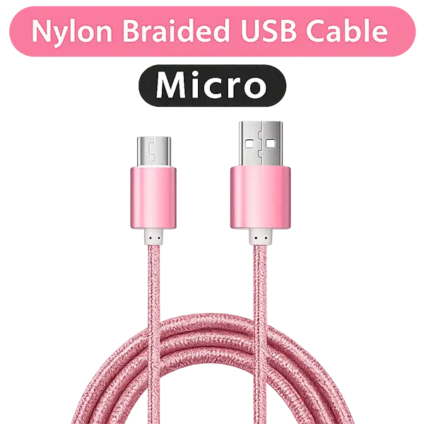 Micro Nylon Braided Usb Data Cable Fast Charging Charger Cable