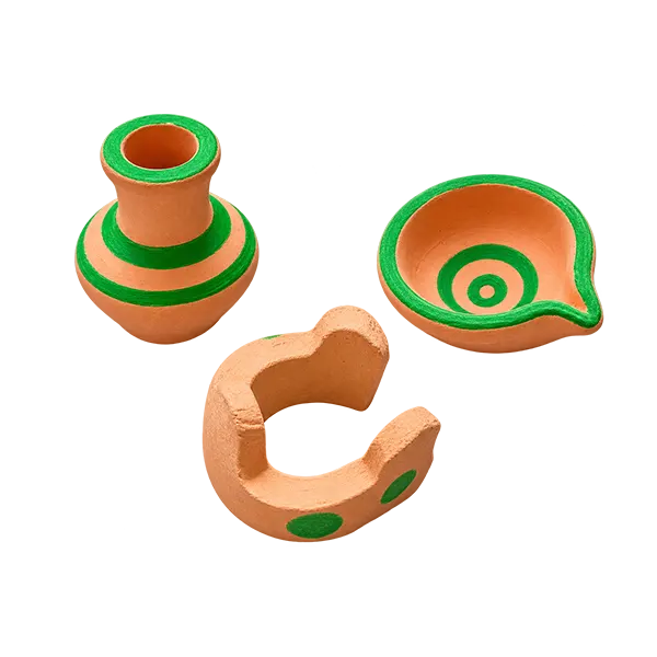 Clay Pottery Toys For Kids | Mitti Kay Bartan  | Clay Toys For Girls For Cooking Activity | 5 Piece