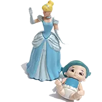 Cinderella Disney Posable Head Arms Waist Sparkle and Baby Secrets Doll