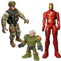 Branded men action figures toys pack of 3