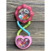 Bright Starts Baby Rattle Pink Heart Flower Mutlicolored Beads