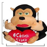 Kiss Me Monkey Sweet Heart Red Lips NWT Valentine Sugar Loaf Plush