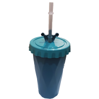 Plastic Glass WIth Cap & Straw